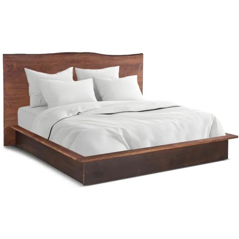 San Marino Queen Bed in Raw Walnut and Ebony