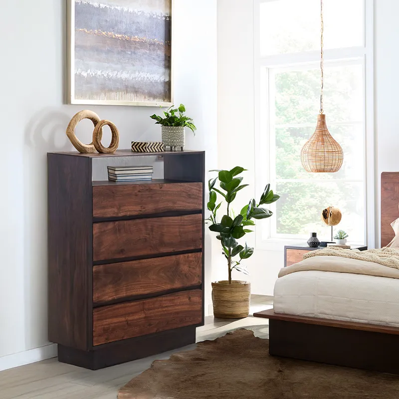 San Marino 34" Wide Tall Chest in Raw Walnut