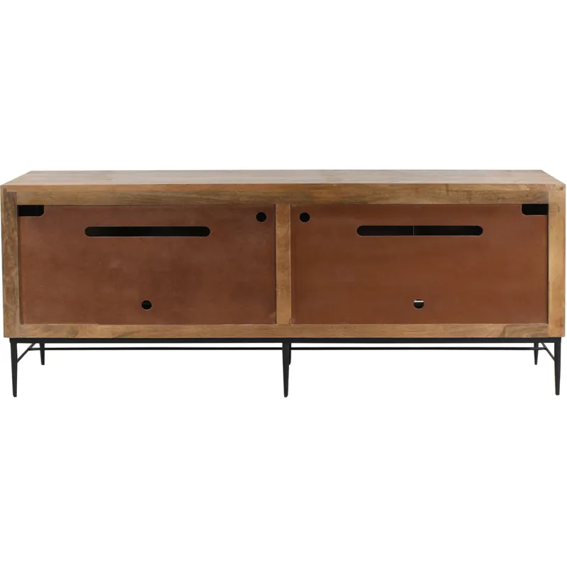Solomon 80" Sideboard with  Bone and Wood Inlay on Metal Base