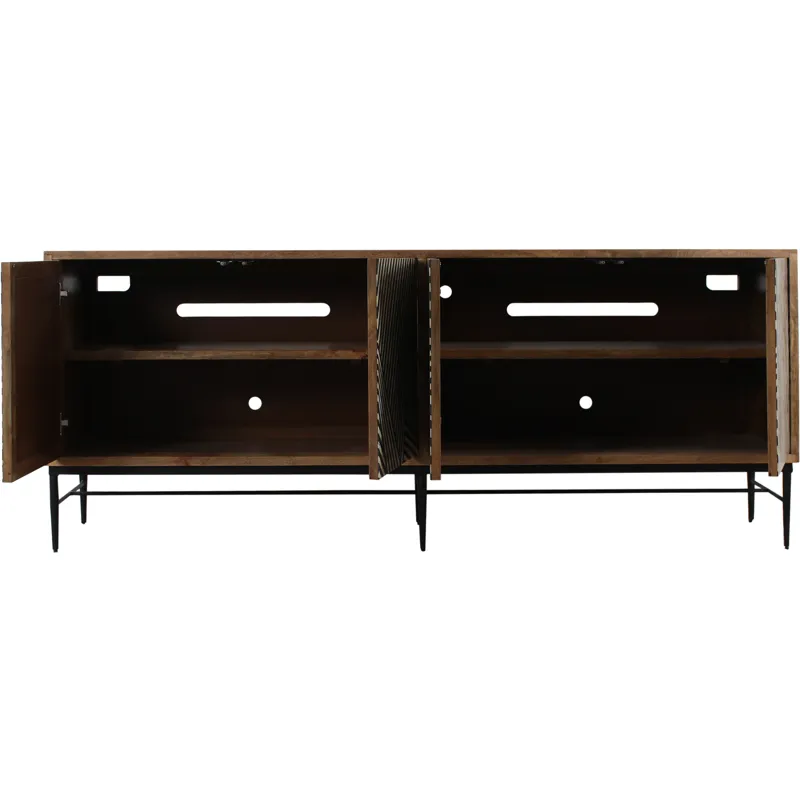 Solomon 80" Sideboard with  Bone and Wood Inlay on Metal Base