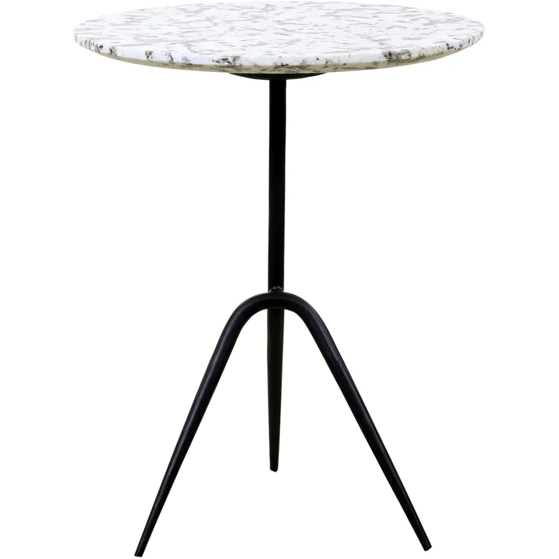 Sperre 18" Accent Table with Alaska White Marble