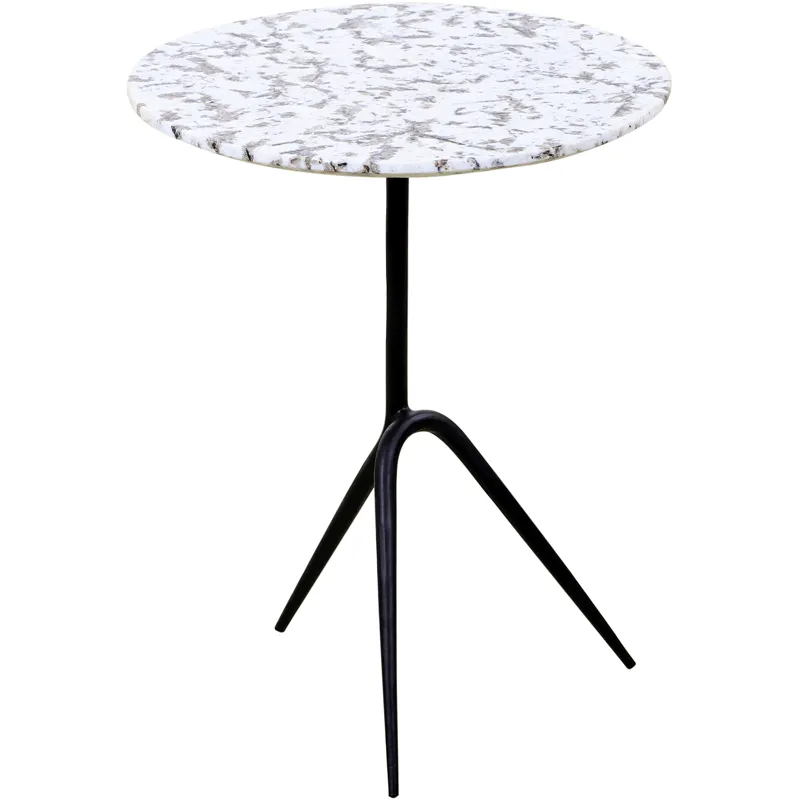 Sperre 18" Accent Table with Alaska White Marble