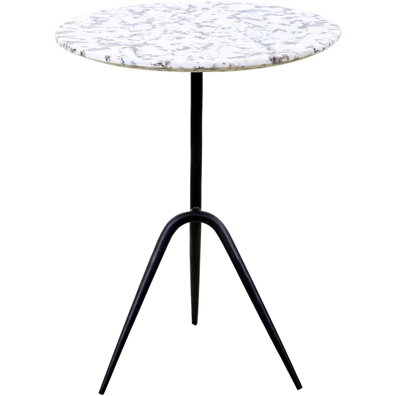 Sperre 18" Accent Table with Alaska White Marble