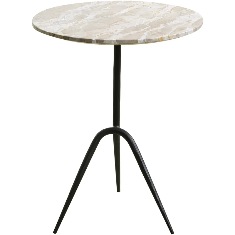 Sperre 18" Accent Table with Capri Beige Marble