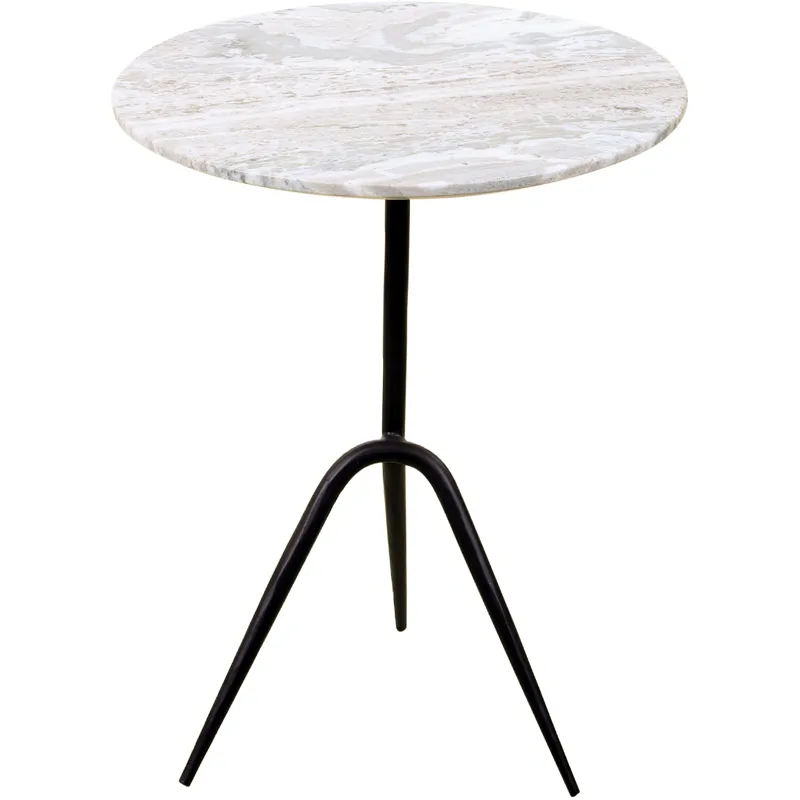 Sperre 18" Accent Table with Fancy Brown Marble