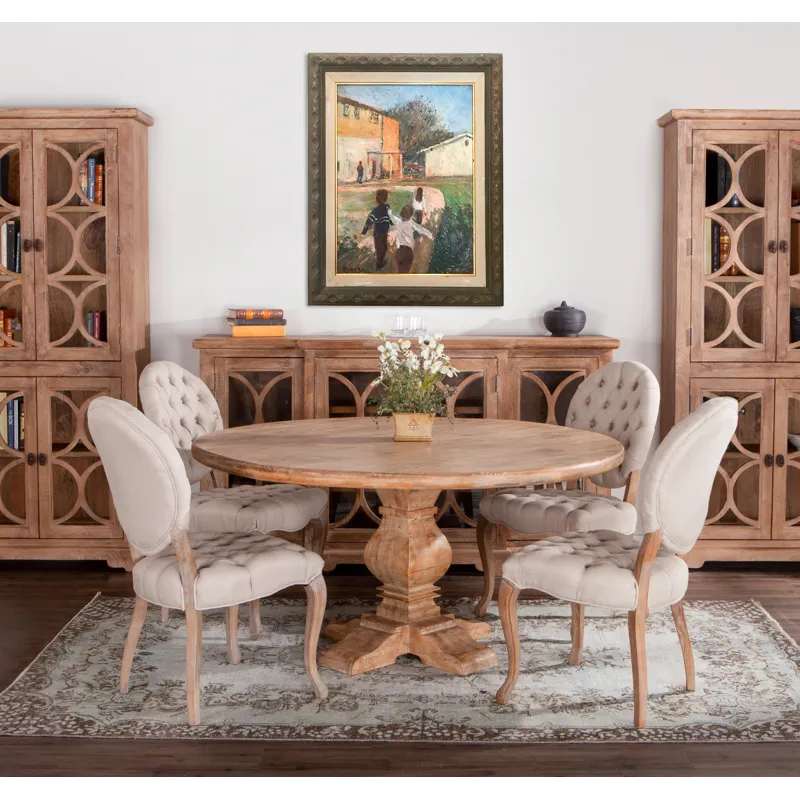 San Rafael 38" Tall Glass Cabinet in Antique Oak
