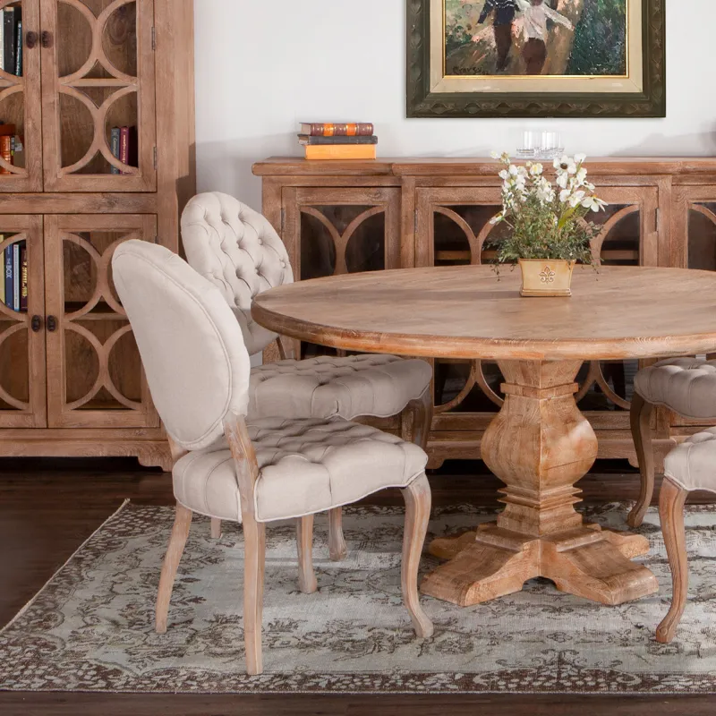 San Rafael 54" Round Dining Table in Antique Oak