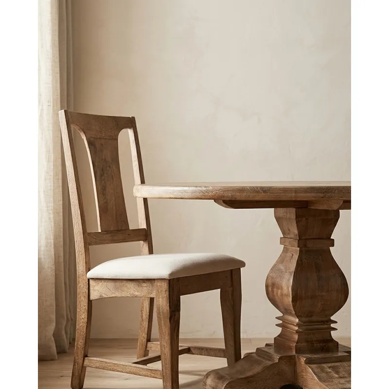 San Rafael 72" Round Dining Table in Antique Oak