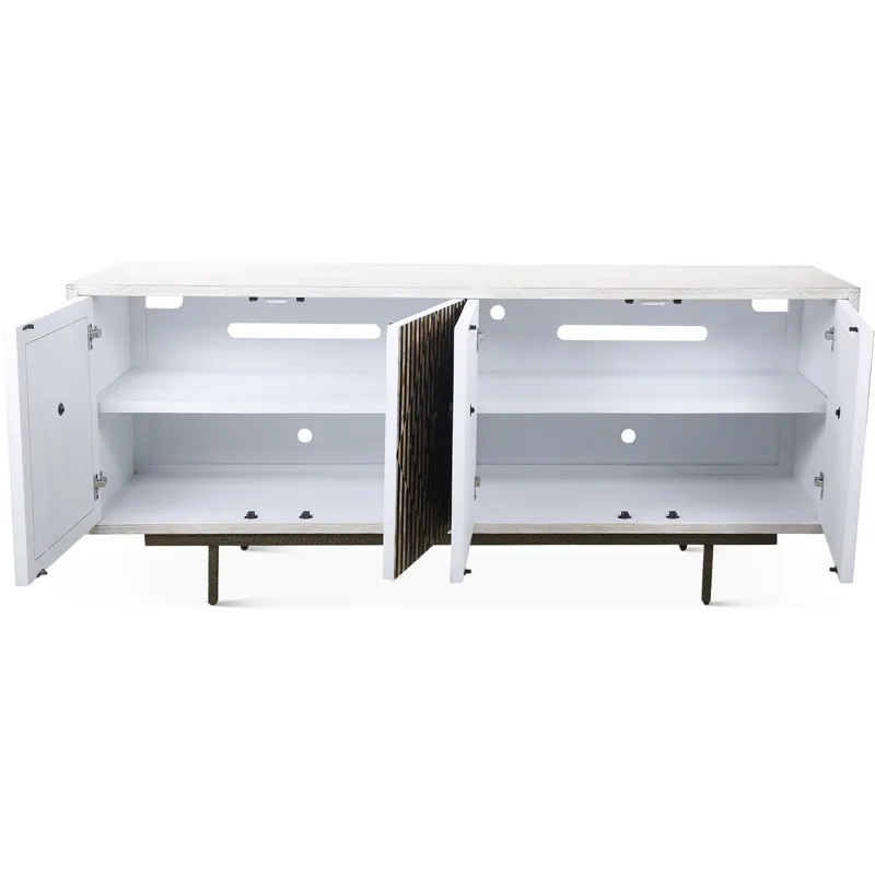 Taara 72" Sideboard with Horn and Wood Inlay on Metal Base