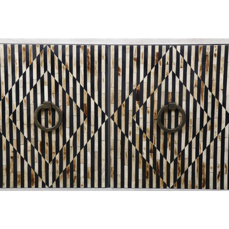 Taara 72" Sideboard with Horn and Wood Inlay on Metal Base