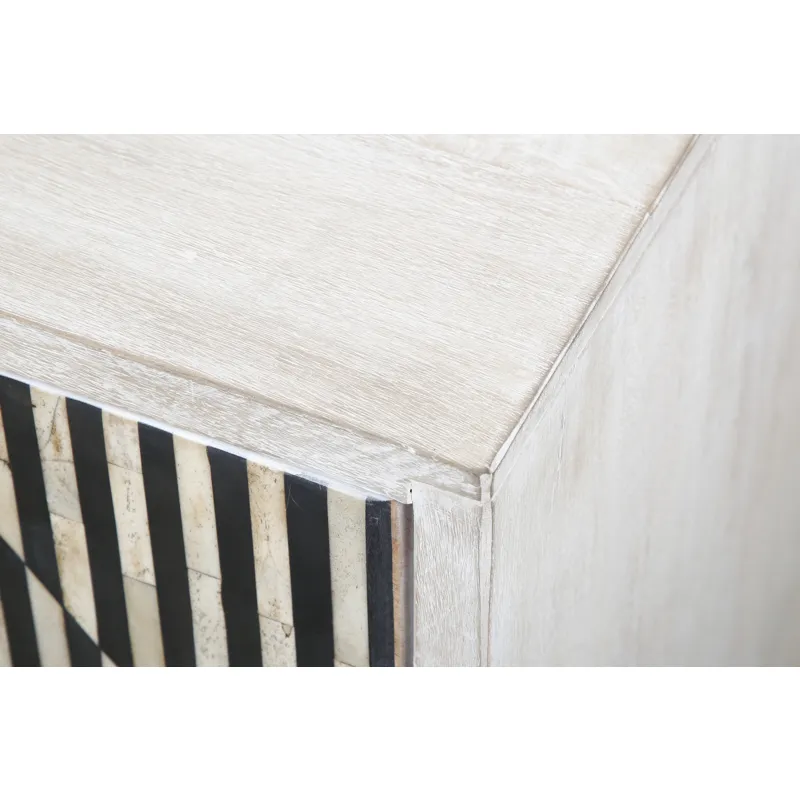 Taara 72" Sideboard with Horn and Wood Inlay on Metal Base