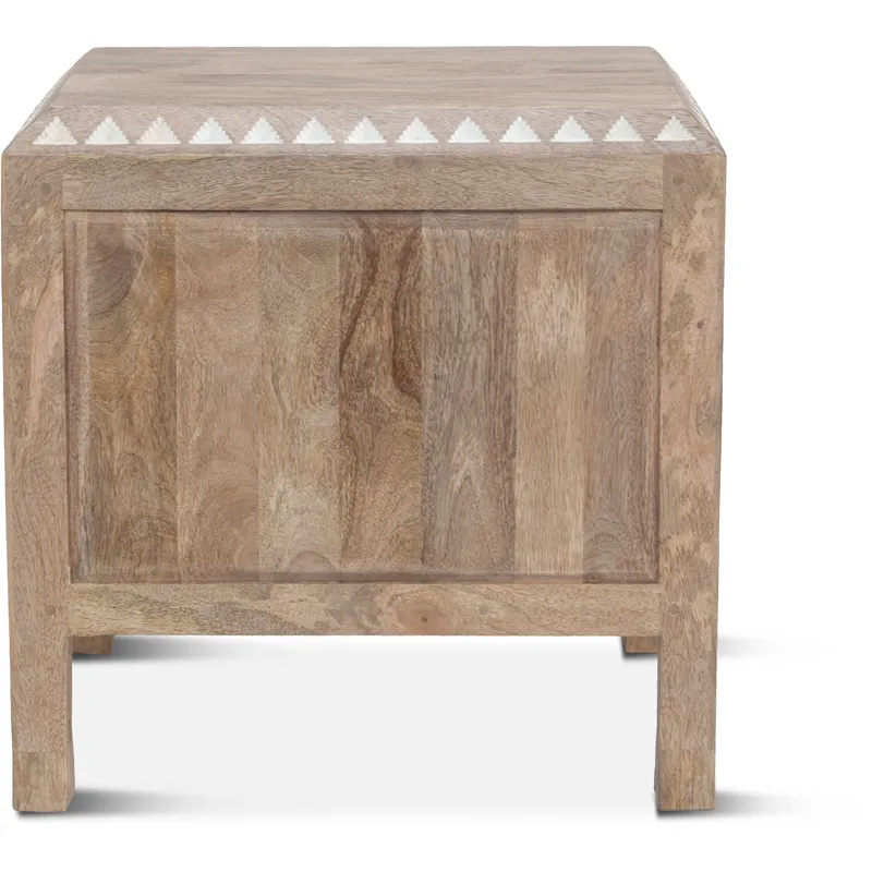 Tangiers 26" Nightstand in Carved Natural White