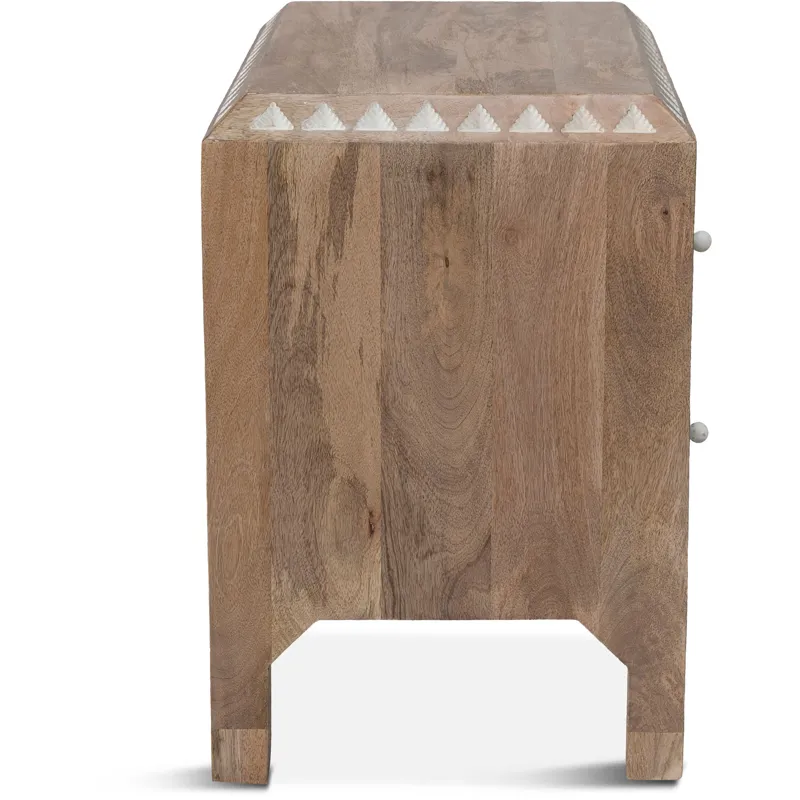 Tangiers 26" Nightstand in Carved Natural White