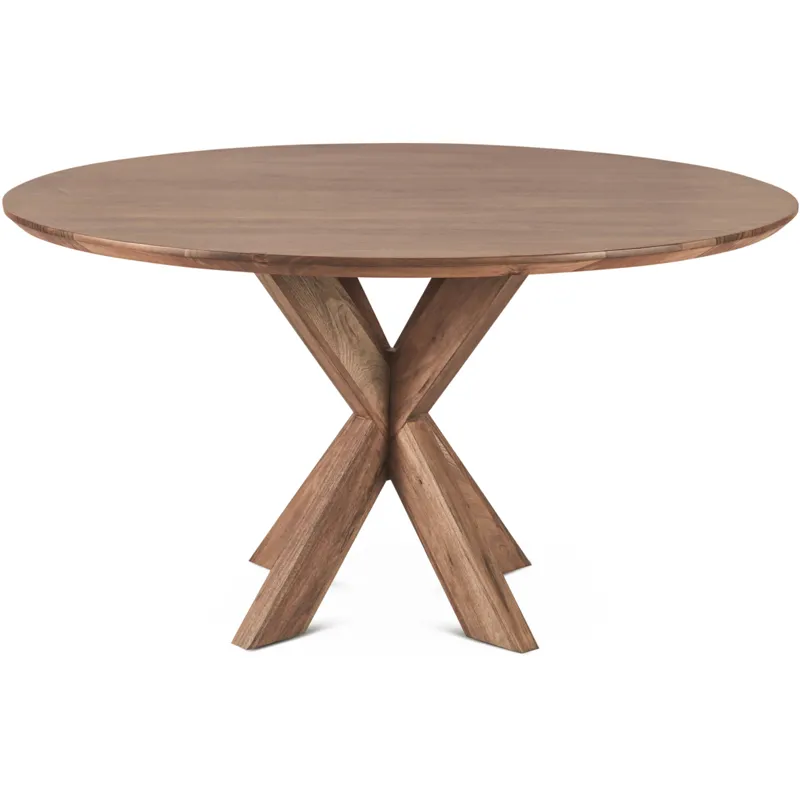Tallinn 54" Round Dining Table in Weathered Acacia