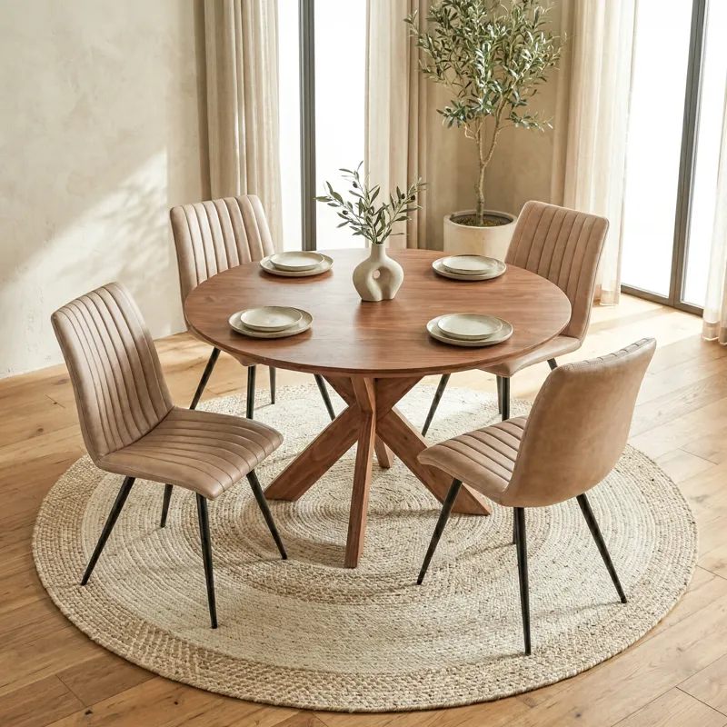 Tallinn 54" Round Dining Table in Weathered Acacia