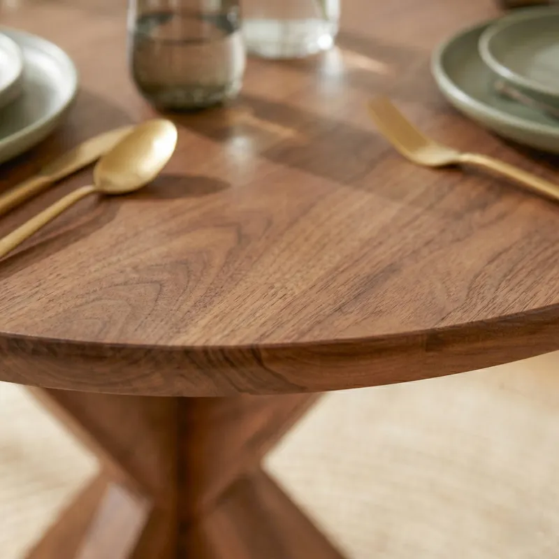 Tallinn 54" Round Dining Table in Weathered Acacia