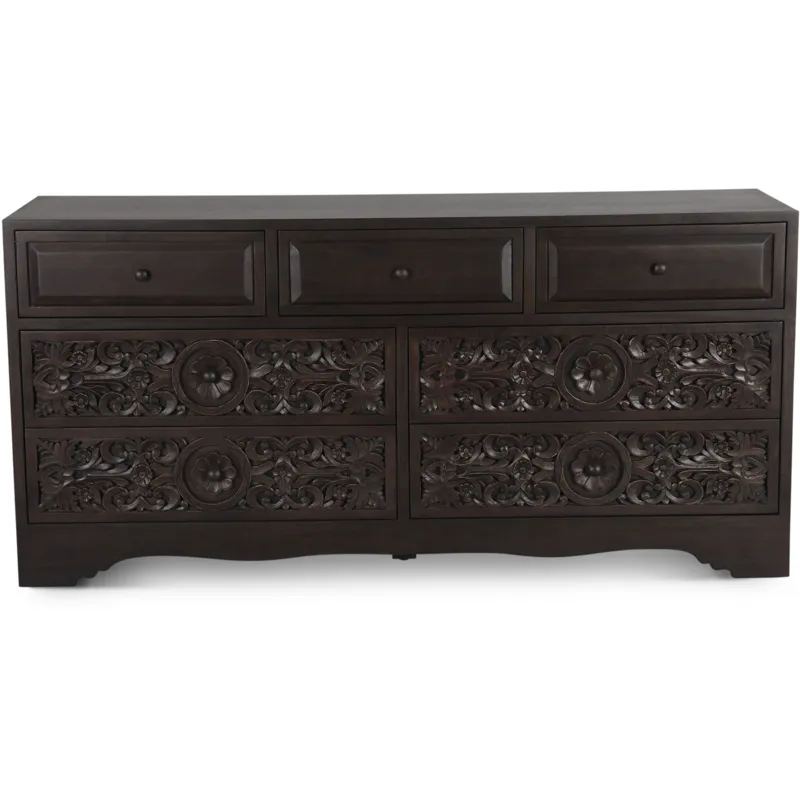 Taj 71" Dresser with Plinth Base in Vintage Brown