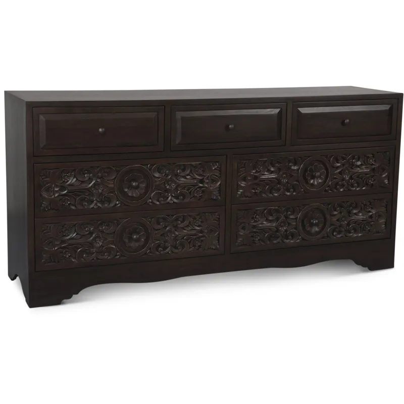 Taj 71" Dresser with Plinth Base in Vintage Brown