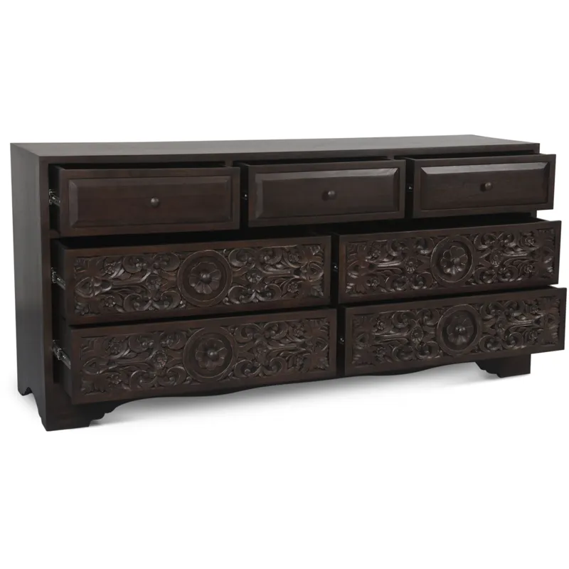 Taj 71" Dresser with Plinth Base in Vintage Brown