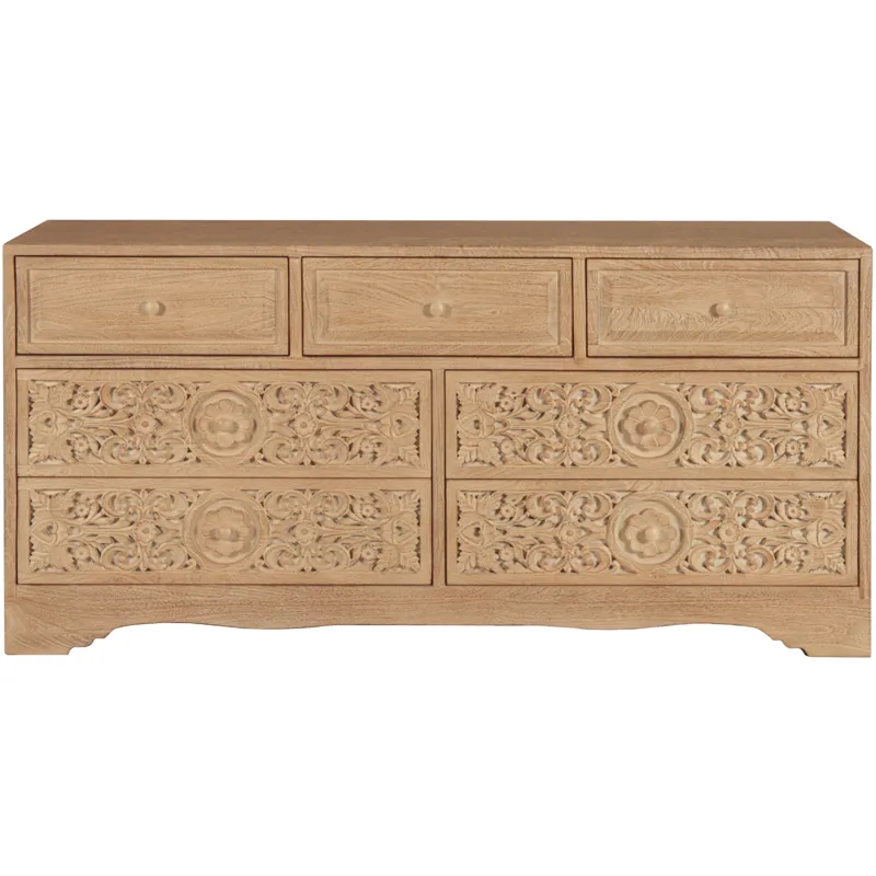 Taj 71" Dresser with Plinth Base in Whitewash