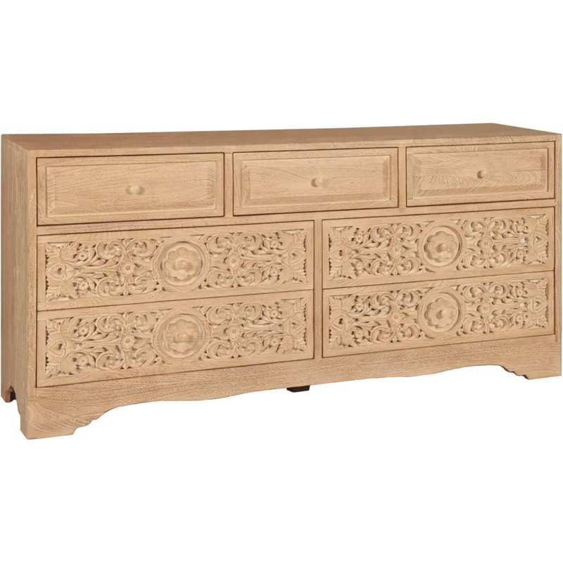 Taj 71" Dresser with Plinth Base in Whitewash