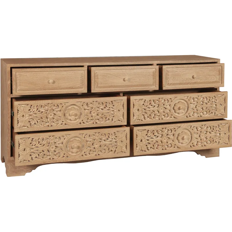 Taj 71" Dresser with Plinth Base in Whitewash