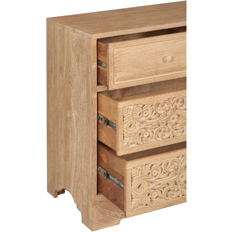 Taj 71" Dresser with Plinth Base in Whitewash