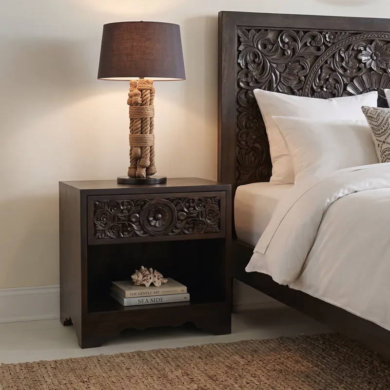 Taj 26" Nightstand with Plinth Base in Vintage Brown