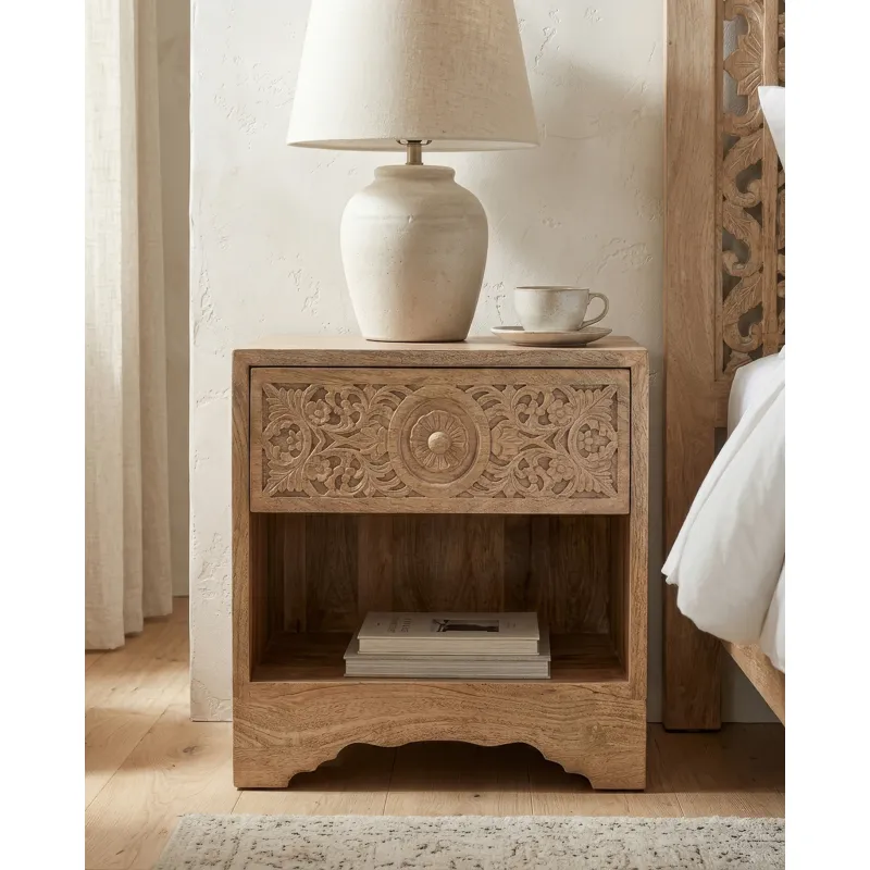 Taj 26" Nightstand with Plinth Base Whitewash