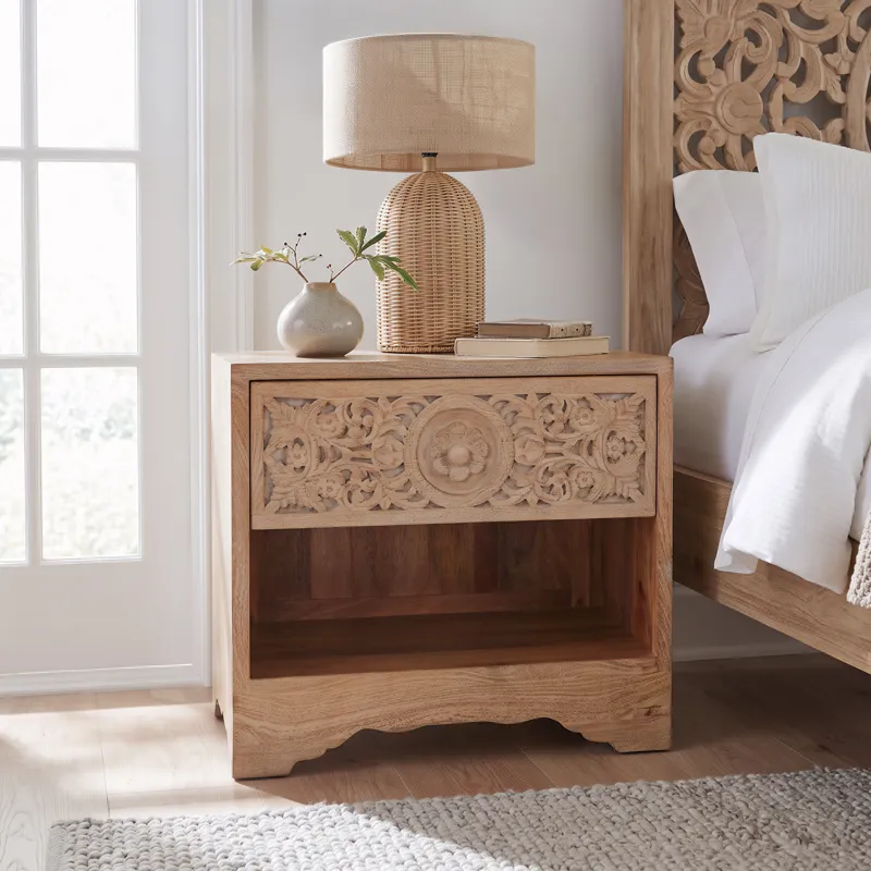 Taj 26" Nightstand with Plinth Base Whitewash