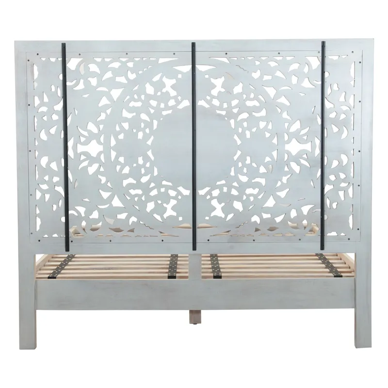 Taj King Bed in Carved Heirloom White