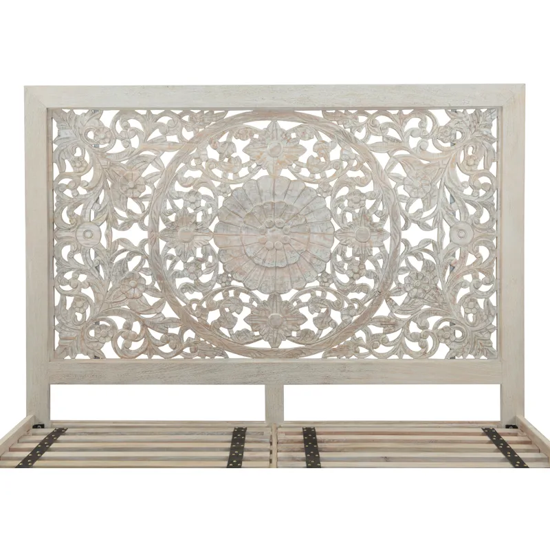 Taj King Bed in Carved Heirloom White