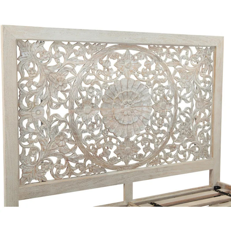 Taj King Bed in Carved Heirloom White