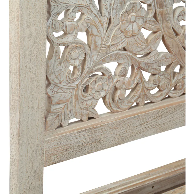 Taj King Bed in Carved Heirloom White