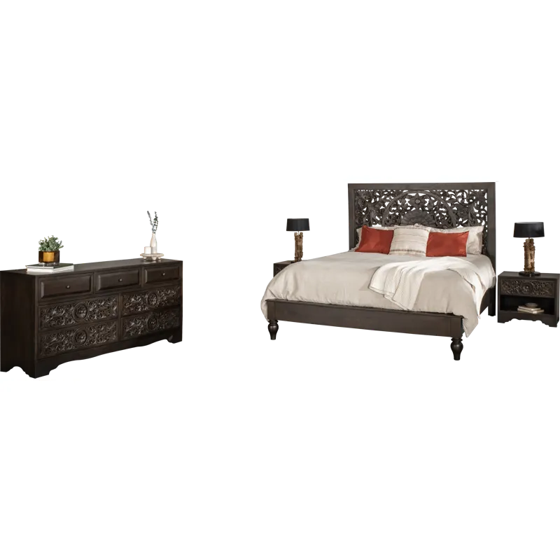 Taj 26" Nightstand with Plinth Base in Vintage Brown