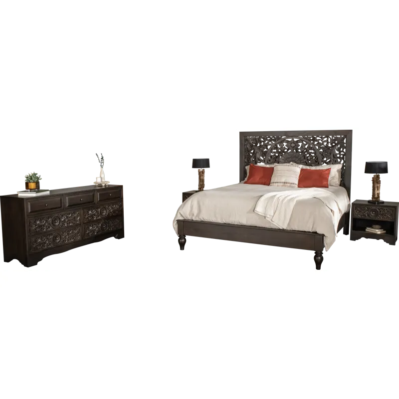 Taj 26" Nightstand with Plinth Base in Vintage Brown