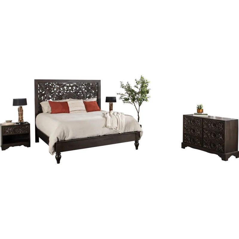 Taj 26" Nightstand with Plinth Base in Vintage Brown