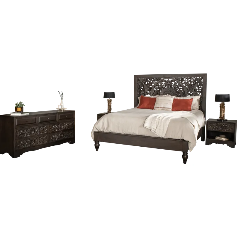 Taj 26" Nightstand with Plinth Base in Vintage Brown