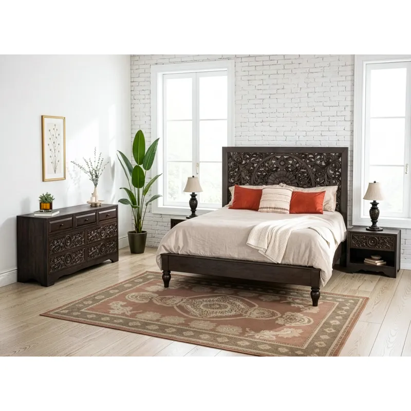 Taj 26" Nightstand with Plinth Base in Vintage Brown