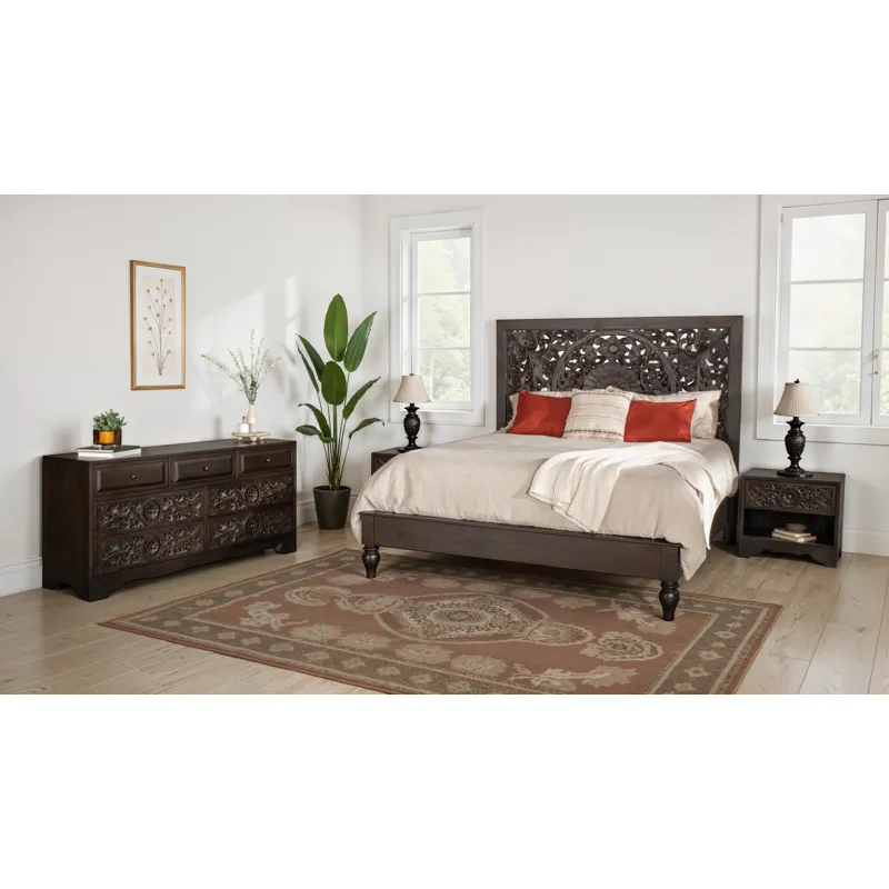 Taj 26" Nightstand with Plinth Base in Vintage Brown