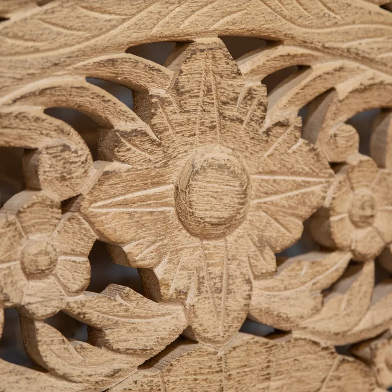 Taj King Bed in Hand Carved Whitewash