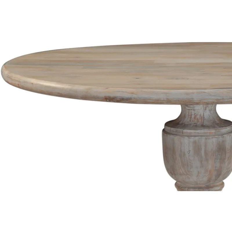 Taj 60" Round Dining Table in Heirloom White