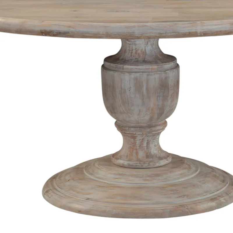 Taj 60" Round Dining Table in Heirloom White