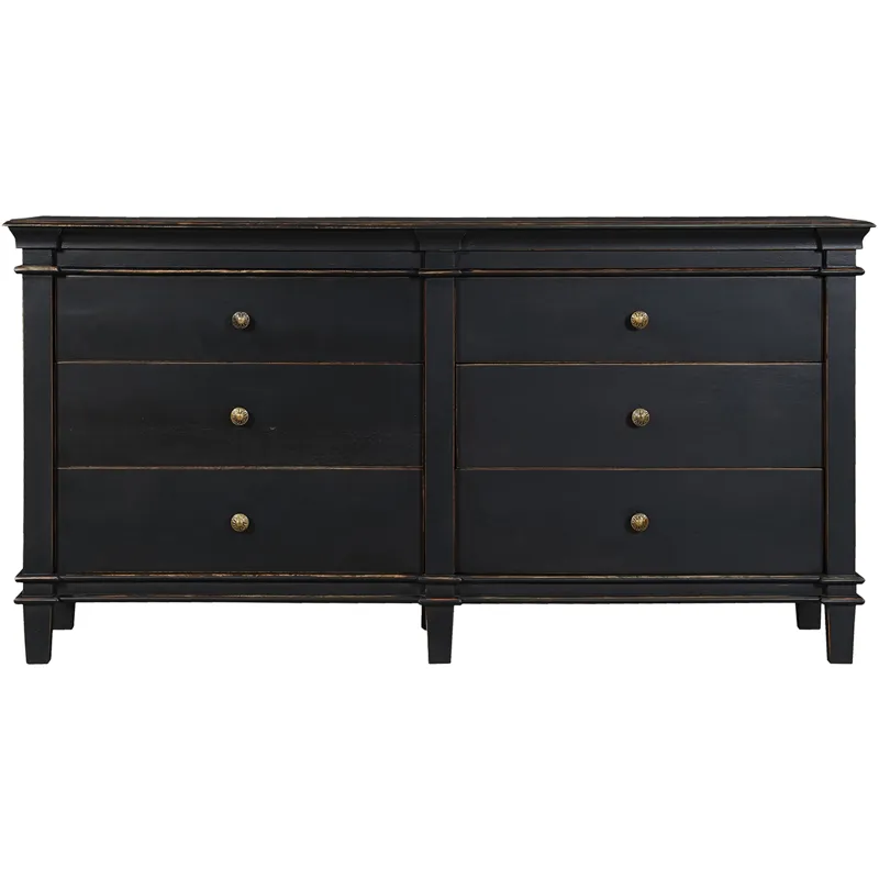 Turin 70" Dresser in Distressed Black