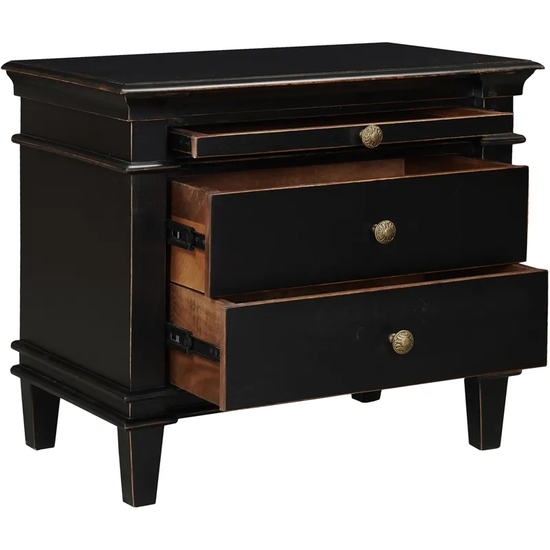 Turin 30" Nightstand in Distressed Black