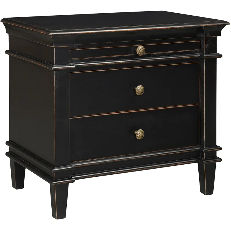 Turin 30" Nightstand in Distressed Black