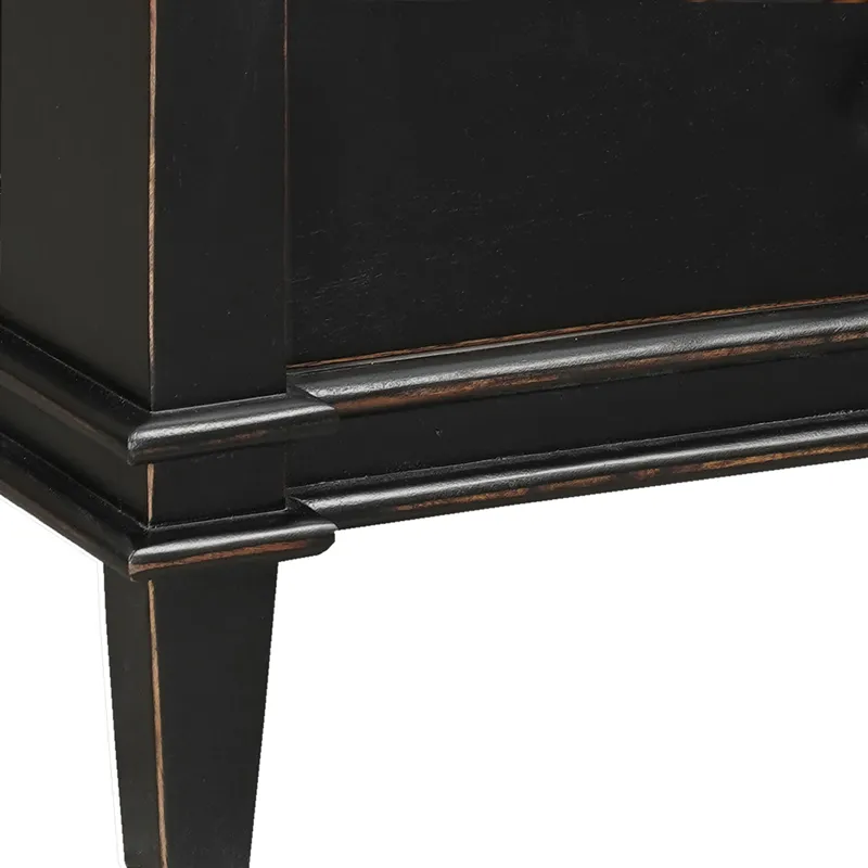 Turin 30" Nightstand in Distressed Black