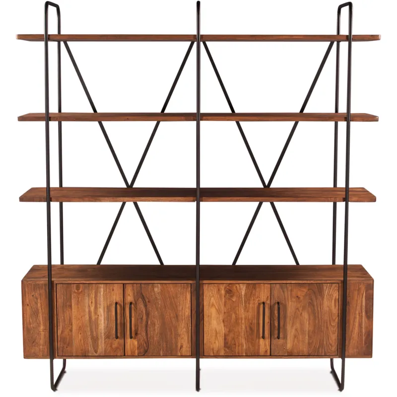 Verbania 75" Bookshelf in Pecan Brown