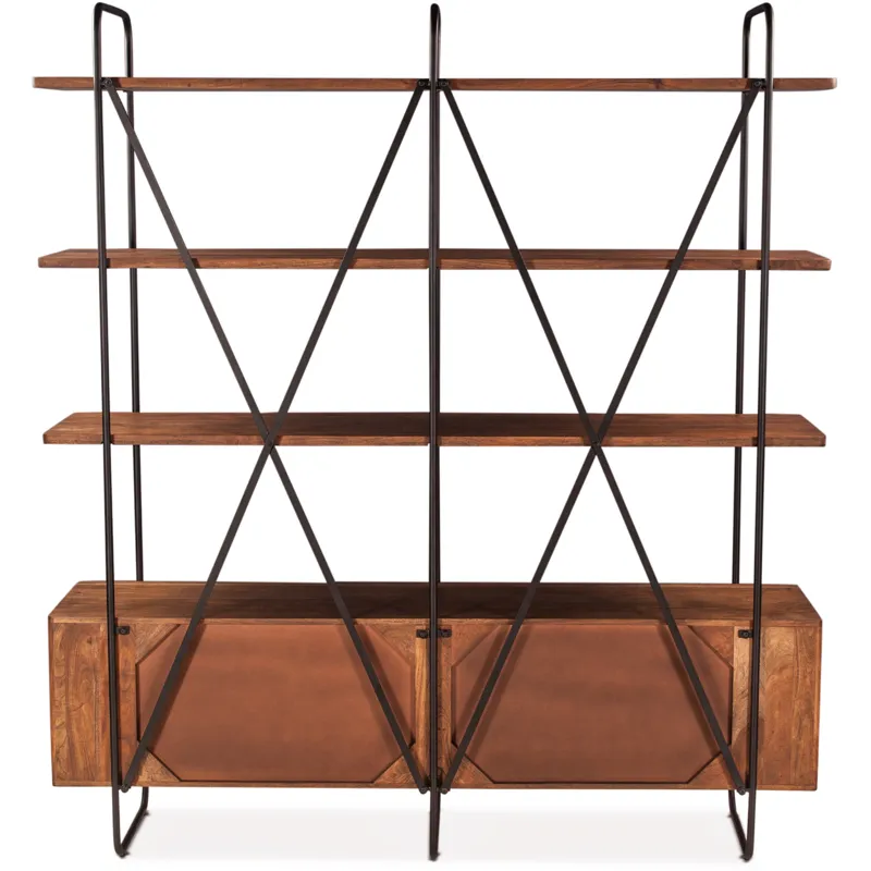 Verbania 75" Bookshelf in Pecan Brown