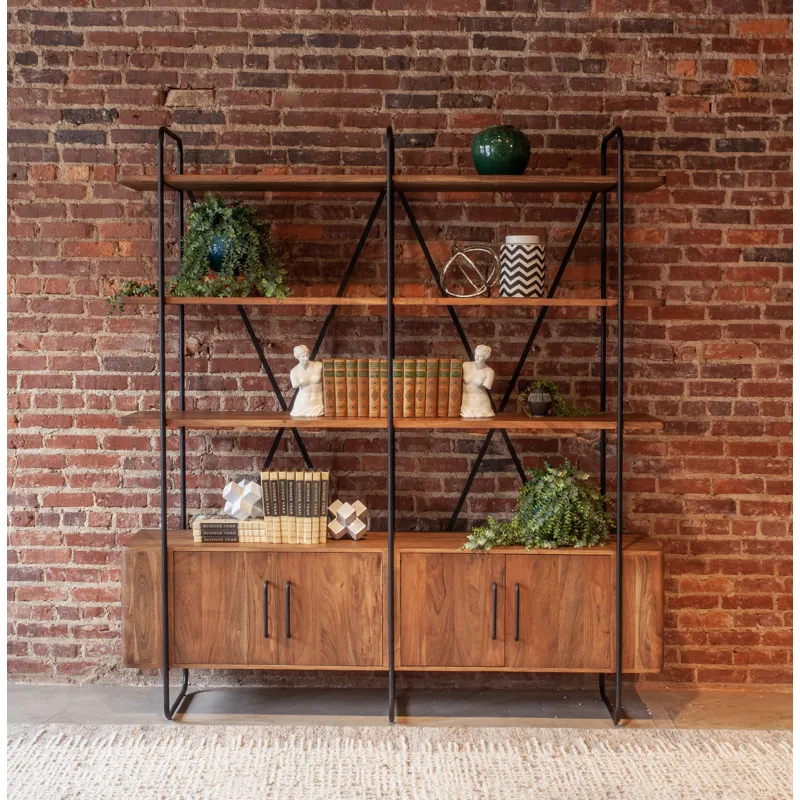 Verbania 75" Bookshelf in Pecan Brown